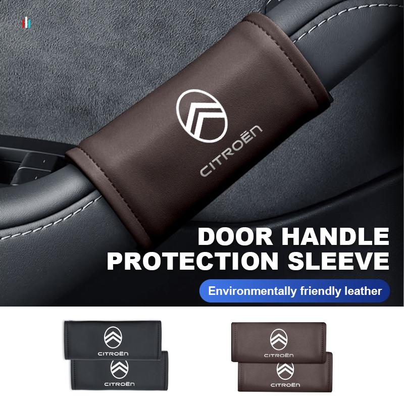 2pcs Car Door Handle Leather Cover Protective Case Accessories For Citroen C4 C3 C5 C1 C2 C6 C4L DS3 DS4 Berlingo Picasso Jumper