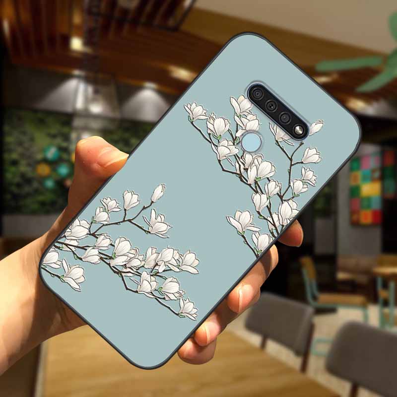 Чехол для LG V30 V40 V50 Thinq 3D тиснение цветами Силиконовый чехол для телефона для LG K50 Q60 Чехлы Мягкий рельефный цветок Для LGV40 K 50
