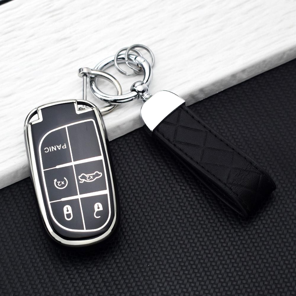 Чехол из ТПУ для автомобильного ключа с 2/3/5 кнопками для Jeep Grand Cherokee Renegade Для Dodge Ram Charger Challenger Journey Durango Fiat Крышка для ключа