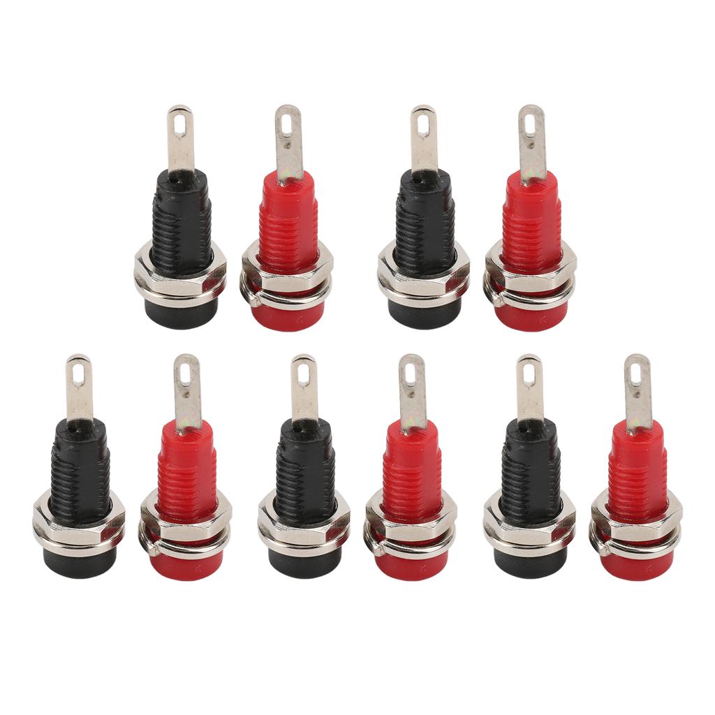 J.40003 2mm Banana Jack Socket Adapter Panel Mount Binding Post with Inner Spring Sheet Black and