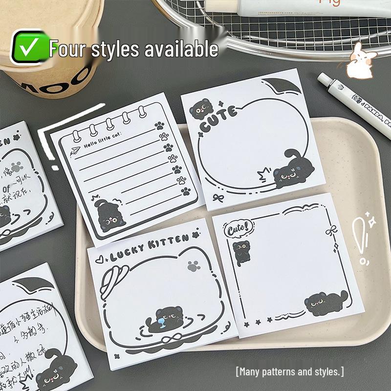 Black Kitten Non-Adhesive Memo Pad