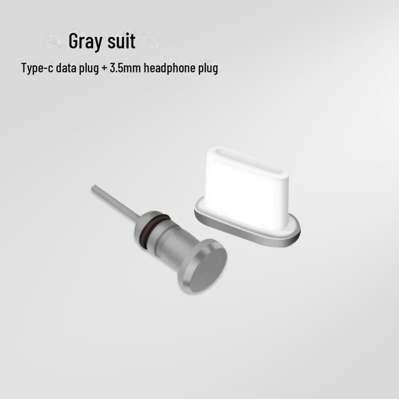 Универсальная металлическая пылезащитная заглушка USB Type-C для Huawei — защищает порт зарядки и разъем для наушников