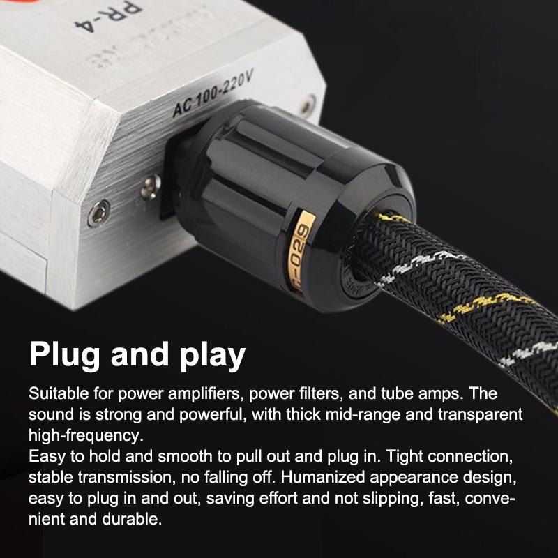 Высококачественный силовой кабель переменного тока Hifi, стандарт ЕС/США, родиевое покрытие, вилка питания, высокочистый OCC, с фильтром для телевизора/усилителя