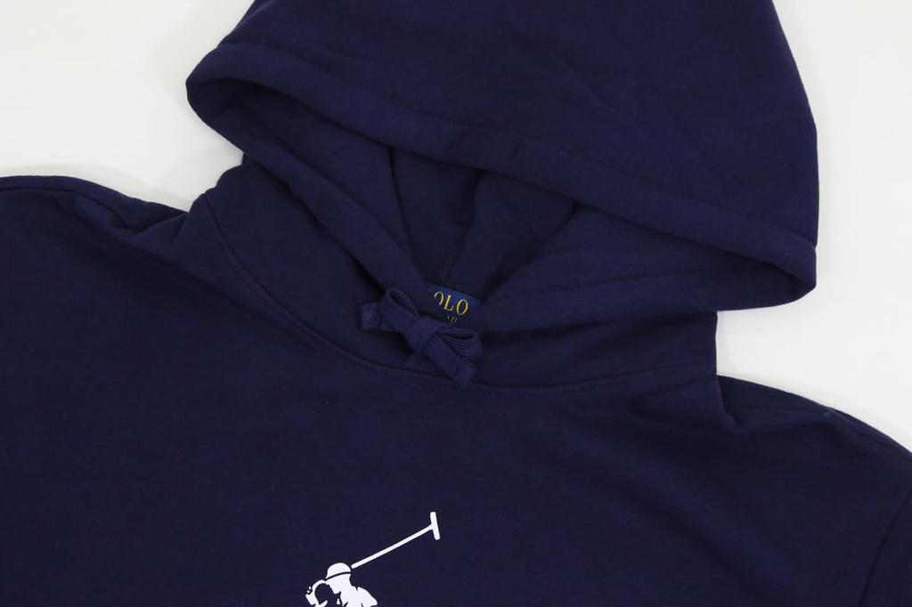 Polo Ralph Lauren Big Pony Print Pullover Hoodie with Kangaroo Size Navy Men's Pocket, M, (Product Code 01020099)