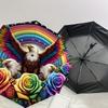 1pc Eagle Rainbow Roses Fantasy Artwork Umbrella with Plastic Handle,Suitable for All Seasons Home Travel Outdoor UmbrellaDD1005