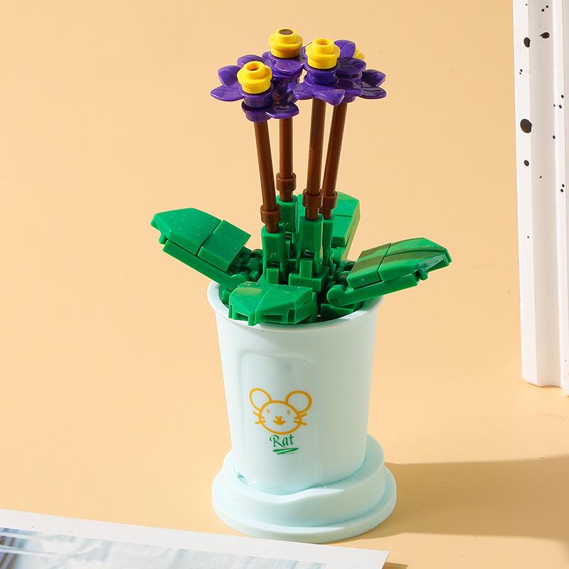 Совместимые строительные блоки: Букет комнатных растений с цветами и суккулентами от Lele Brothers - Детские игрушки и уличный киоск для женщин