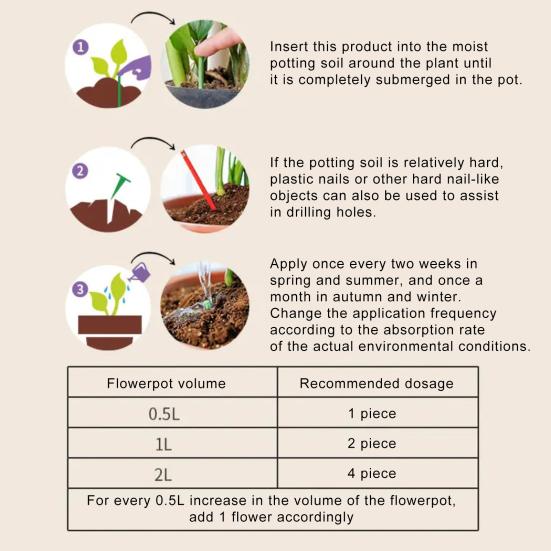 30 Pcs Plant Fertilizer Spikes Slow Release Nutrition Bars Planter Insert Fertilizer Sticks for Indoor Flower And Foliage Houseplants