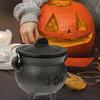 Halloween Witch Pot with Lid Heat-Resistant Portable Incense Burning Mini Cast Iron Cauldron Party Decoration