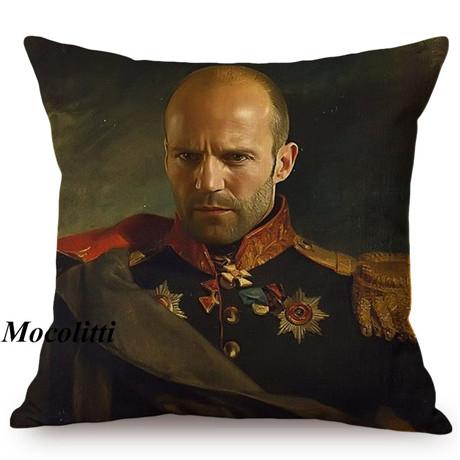 Military Generals Oil Painting Art Decorative Throw Pillow Case Celebrity Star General Costume Design Bedroom Sofa Cushion Cover