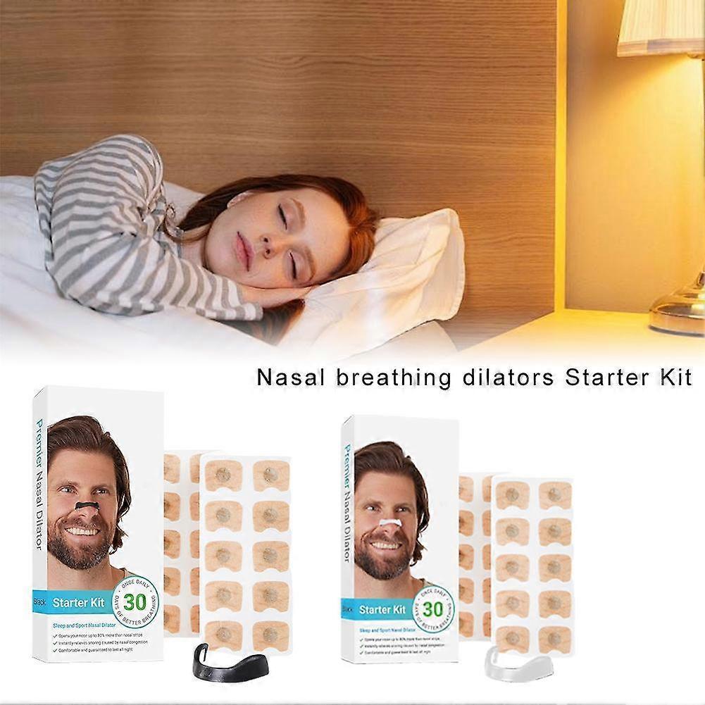 30-Day Supply of Intake Tabs with Magnetic Applicator and 4 Resizable Bands for Nasal Breathing Support