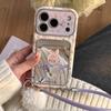 Фиолетовый цветочный чехол-держатель для карт с кроликом для iPhone 17 Pro Max и Apple 16/15 для девочек