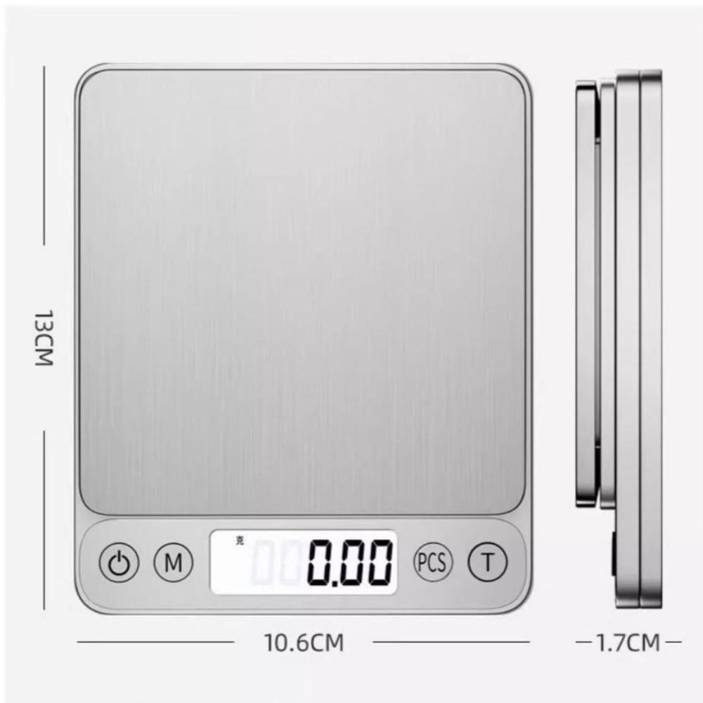 3000g Capacity Food Weighing Scale Stainless Steel Portable Jewelry Scale For Cooking Ingredients