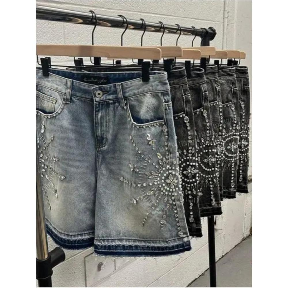 ZYLLO Y2K Уличная одежда Шорты Джинсы Мужские Женские Харадзюку Хип-хоп Готика Масонство Ретро Свободные Джинсовые Фитнес Шорты Повседневные Баскетбольные Шорты