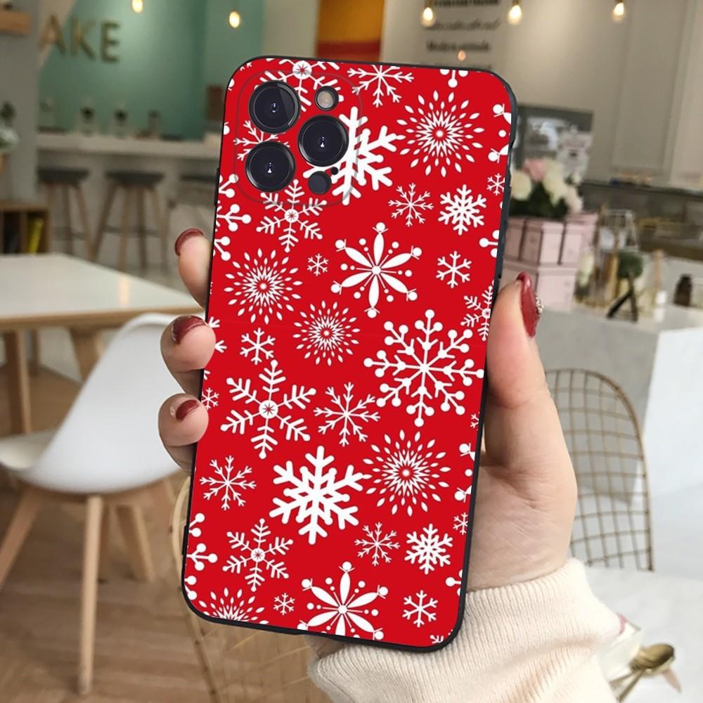 Merry Christmas Snowflake Phone Case Silicone Soft for iphone 16 15 14 13 12 11 Pro Mini XS MAX Plus X Cover