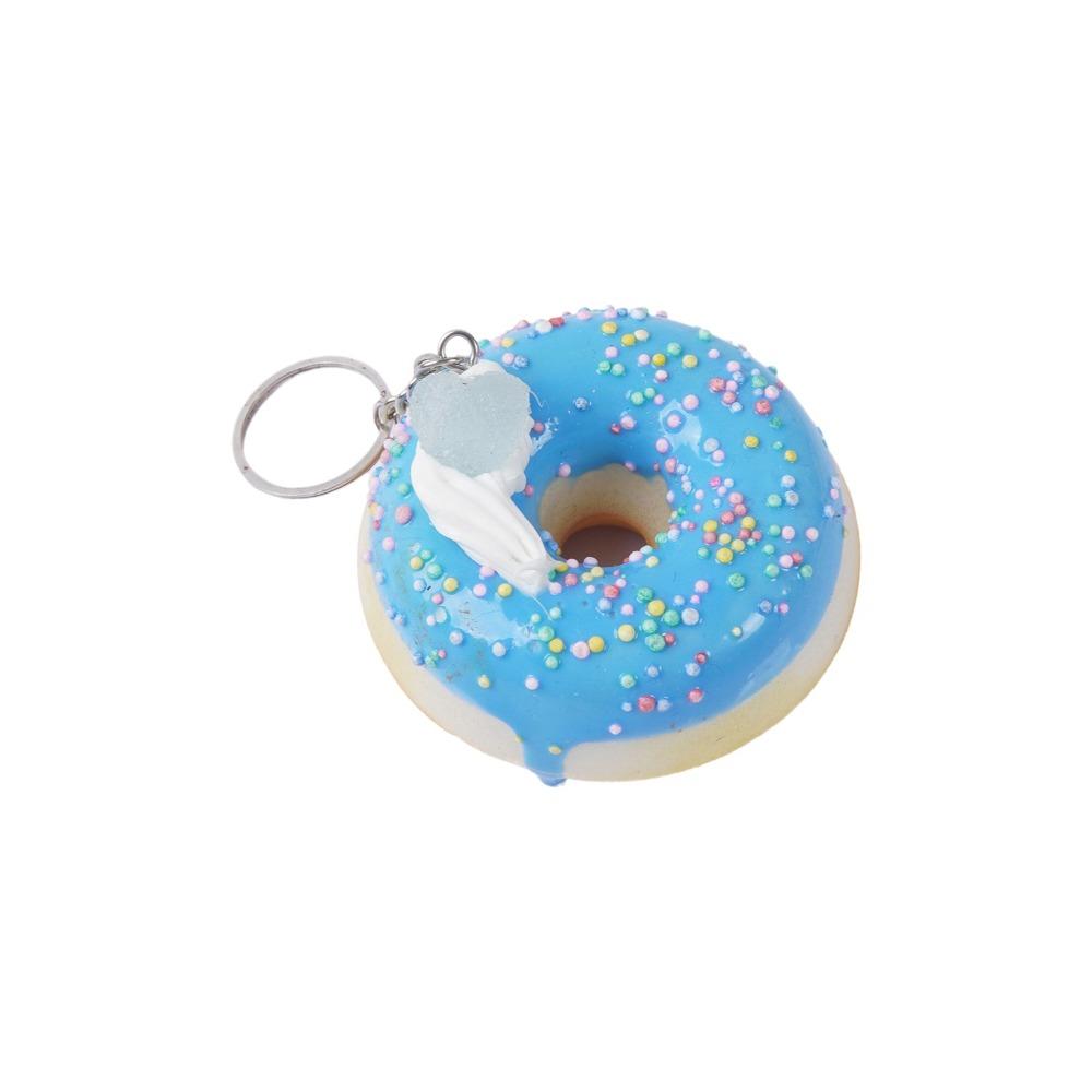 Super Soft Donut Bread Squeeze Toy Keychain Simulated Food Donut Squishy Toy Christmas Gift