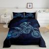 Erosebridal Teens Dirt Bike Comforter Set Twin Size, Motocross Rider Down Comforter for Kids Boys Adult Men, Motorbike Extreme Sport Bedding