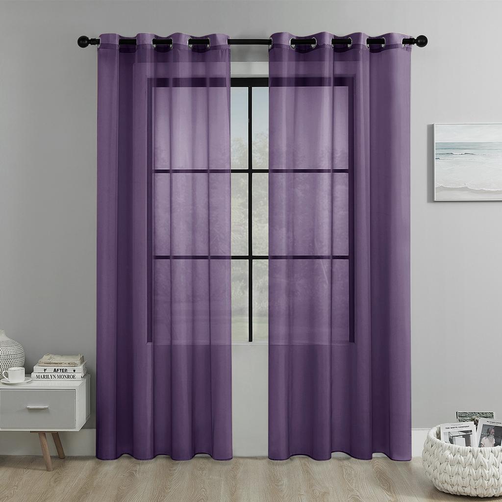 2025Однотонная перфорированная оконная сетка Полузатемняющая штора Гостиная Балкон Оконная сетка Дверная штора Украшение