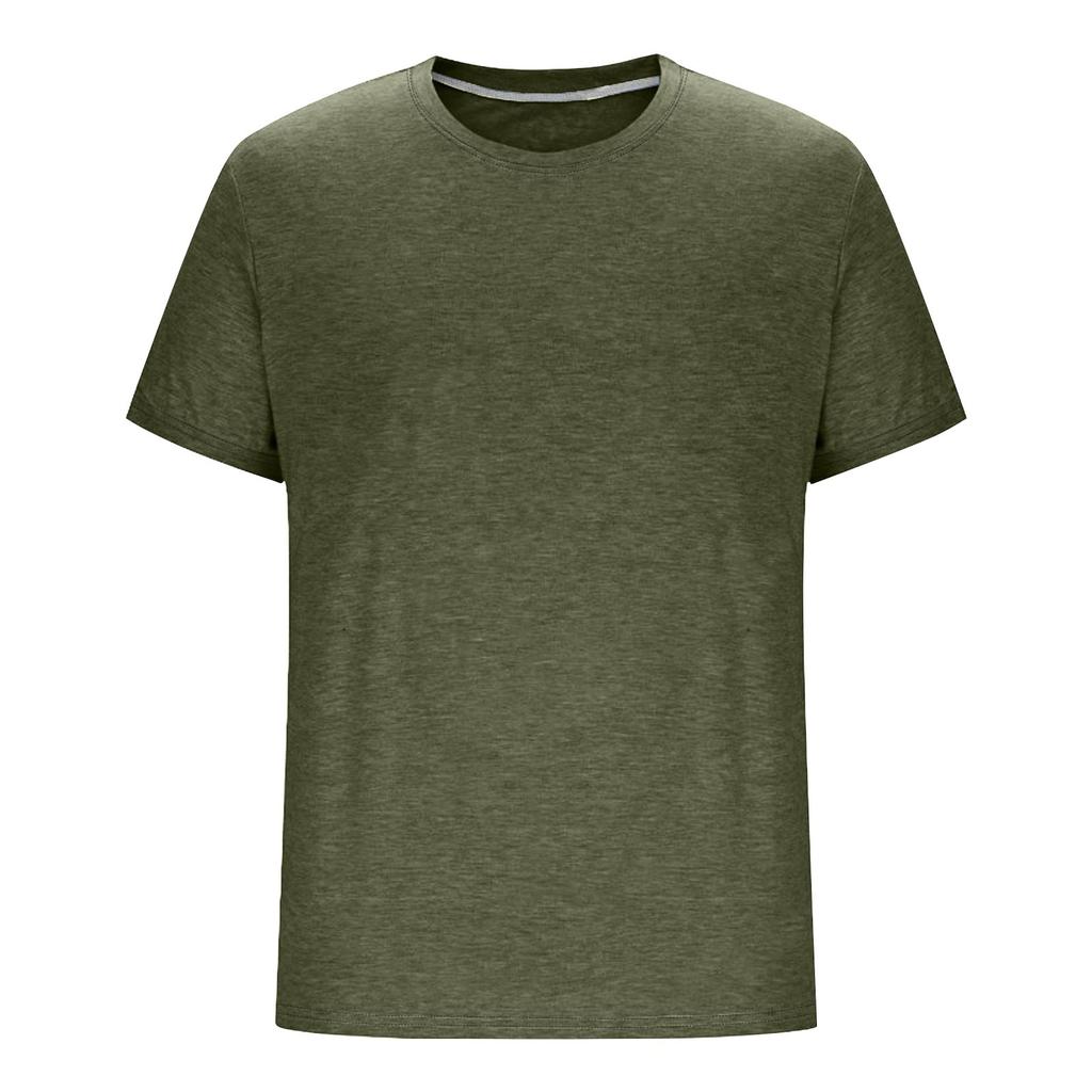 Men's Summer Solid Color Round Neck Loose Short Sleeve Top Men's Casual Fashion Short Sleeve Tops