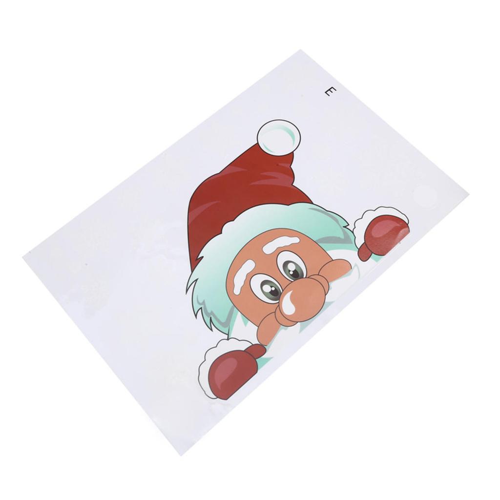 Милые мультяшные наклейки на окна с Санта-Клаусом, лосем и снежинками, статические наклейки, украшения для рождественской вечеринки