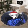 1pc Anime Design Round Carpet - Christmas Theme with Santa Hat for Office Chair Mat, Non-Slip Rug Suitable for Home Decor, Living Room