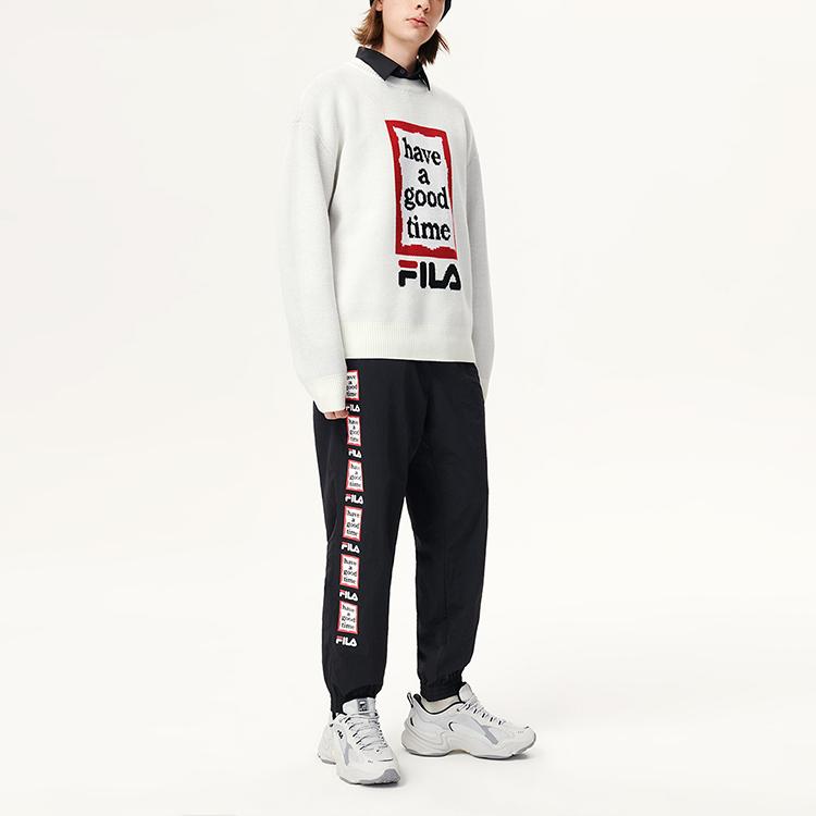 Fila Серия 'Хорошего времени' Спортивный Повседневный Вязаный Свитер Унисекс Свитер Ванильно-Белый F11U149401F-IV