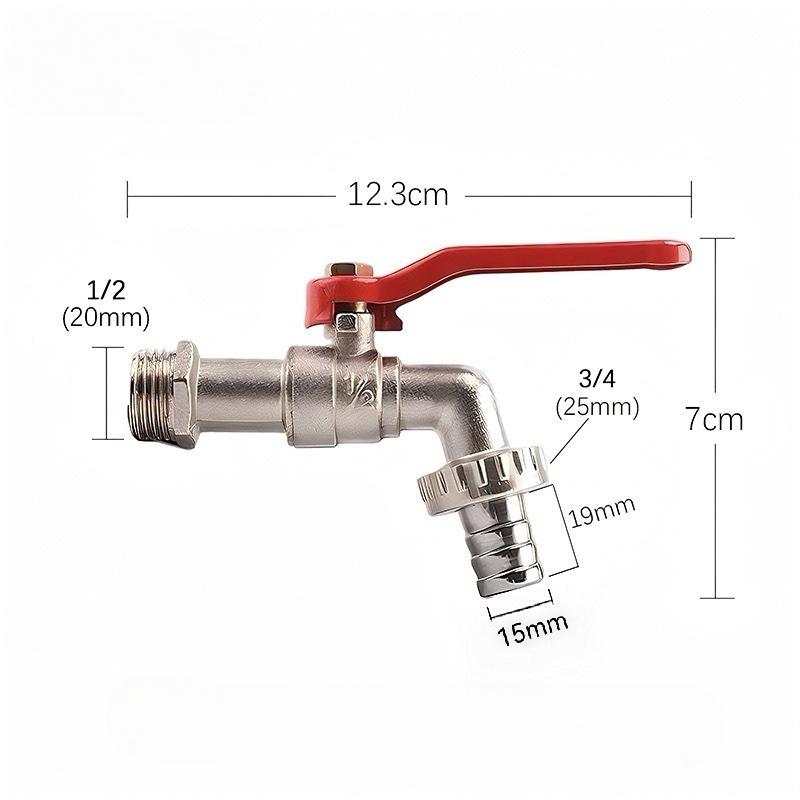 Garden Watering Garden Irrigation Accessory 1/2x3/4 Lever Water Tap Zinc Alloy With Red Handle Faucet Adapter Hose Plug