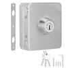 Square Single Glass Door Lock Latch Stainless Iron Office Security Lock No Drilling