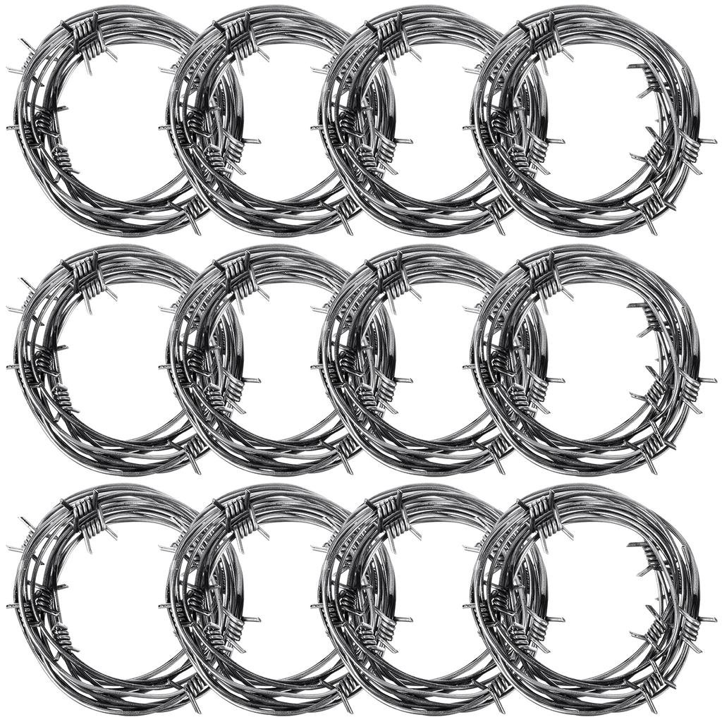 98 футов серебристая искусственная ржавая колючая проволока украшение 12 шт. Хэллоуин пластиковая колючая проволока украшение реквизит западный декор ржавый западный