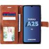 Coque de protection - BOOLING - pour Samsung Galaxy A25 5G - Marron - Effet Cuir Rétro - Antichoc avec Poche à Cartes