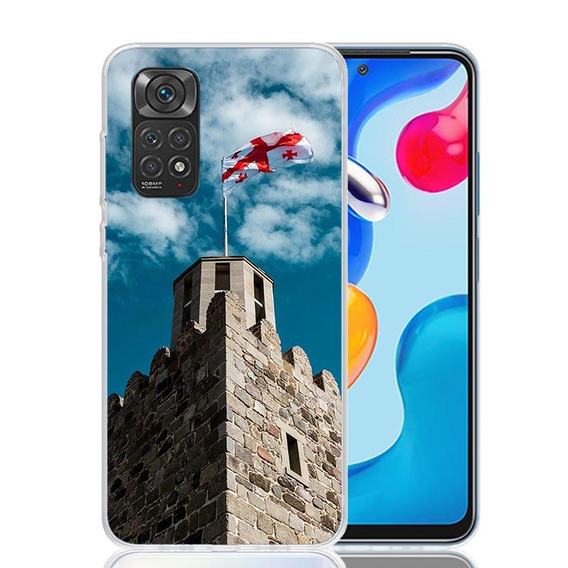Чехол для телефона с флагом Грузии для Xiaomi Redmi Note 15 14 13 12S 12 Pro Plus 11S 11E 11 11T 10S 10 Арт Мягкий чехол с рисунком Redmi Note 1