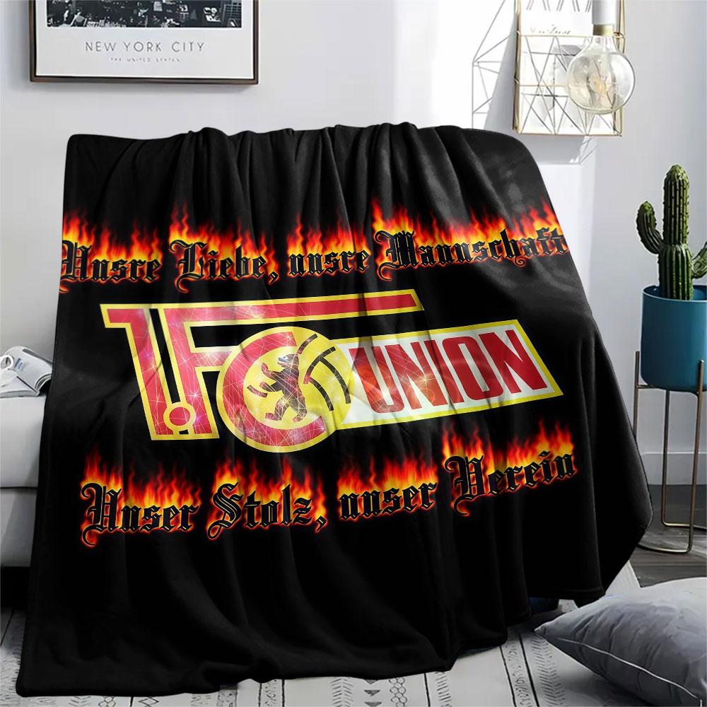1. FC Union Berlin Printed Flannel Blanket, soft throw for bedroom sofa, washable, fan merchandise, great gift.
