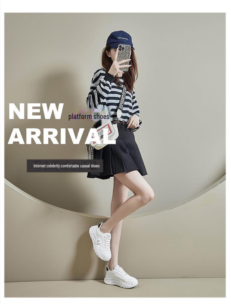 Корейская обувь для пап на толстой подошве 2025: Кроссовки для бега в уличном стиле для студентов с увеличением высоты - модель Q029