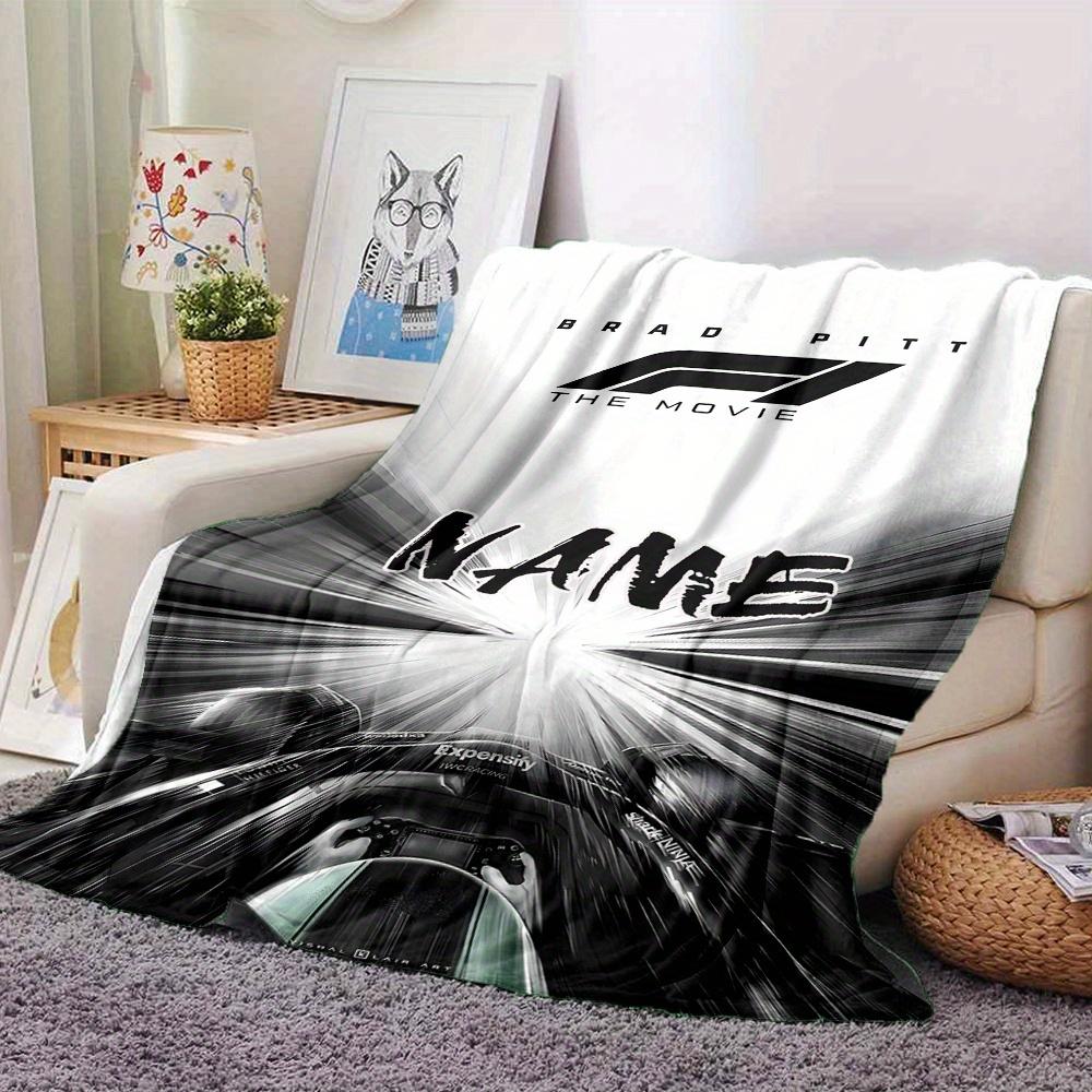 Brad Pitt F1 Movie Racing Car Driver Speed Motion Customized Your Name Blanket Lightweight And Comfortable Warm Blanket Suitable For Bed Home Chair
