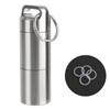 Pill Storage Box Waterproof Emergency Medicine Boxes Stainless Steel Pendants Keychain Pill Case Portable Mini