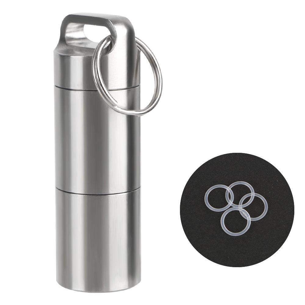 Pill Storage Box Waterproof Emergency Medicine Boxes Stainless Steel Pendants Keychain Pill Case Portable Mini