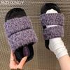 Fur Platform Women Flats Slippers Winter Designer New Casual Shoes Women 2024 Trend Home Cotton Slippers Cozy Soft Mujer Zapatos