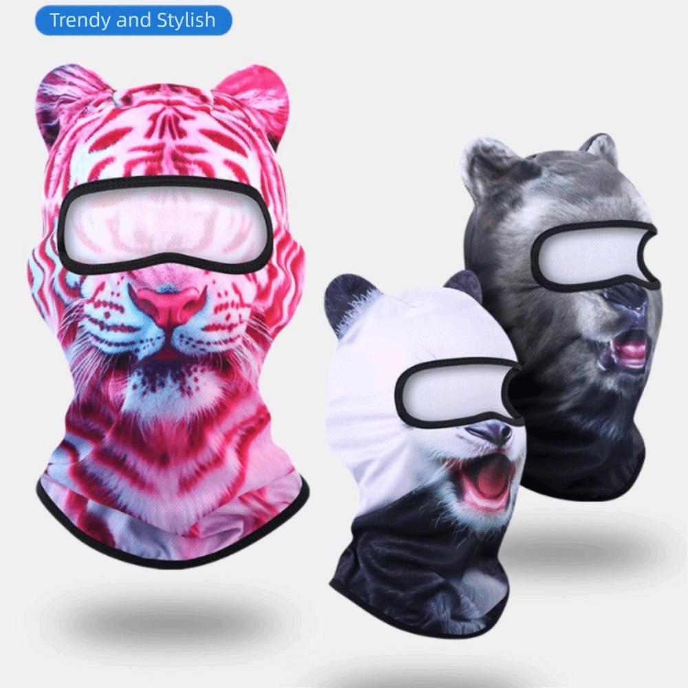 3D 3D Mask Pink Full Face Cover Cute Balaclava Hat Halloween