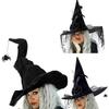 Halloween Witch Caps for Cosplay Punk Flower Wizard Hat Adult Unisex Witch Hat Costume Pointed Hat Festival Holiday Hat
