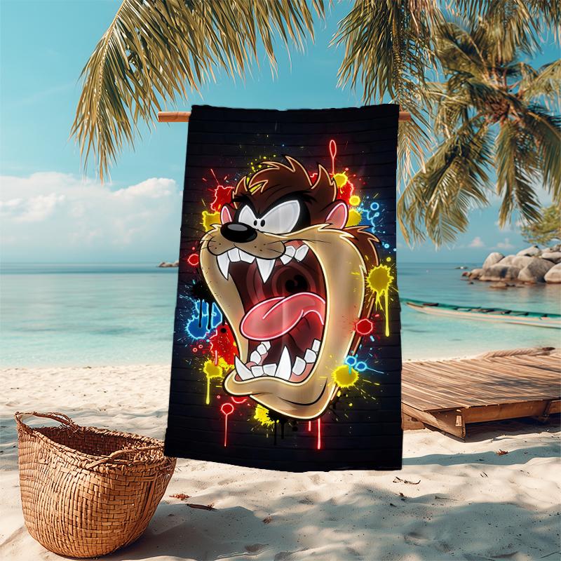 1Pc Taz Daffy Action Beach Towel Microfiber Beach Towel Thin Absorbent For Beach Swimming Yoga Bath Sports 0917102