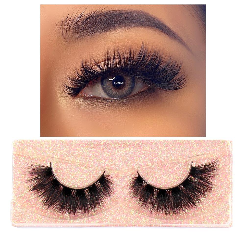 FOXESJI Eye Lashes 3D Mink False Eyelashes Fluffy Soft Natural Strip Mink Lashes Extension Volume Fake Eyelashes Thick Lash