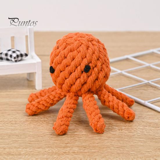 Interactive Cotton Rope Dog Toy Cute Rabbit Bear Giraffe Octopus Shape Dog Chew Toy Bite-resistant Pet Squeaky