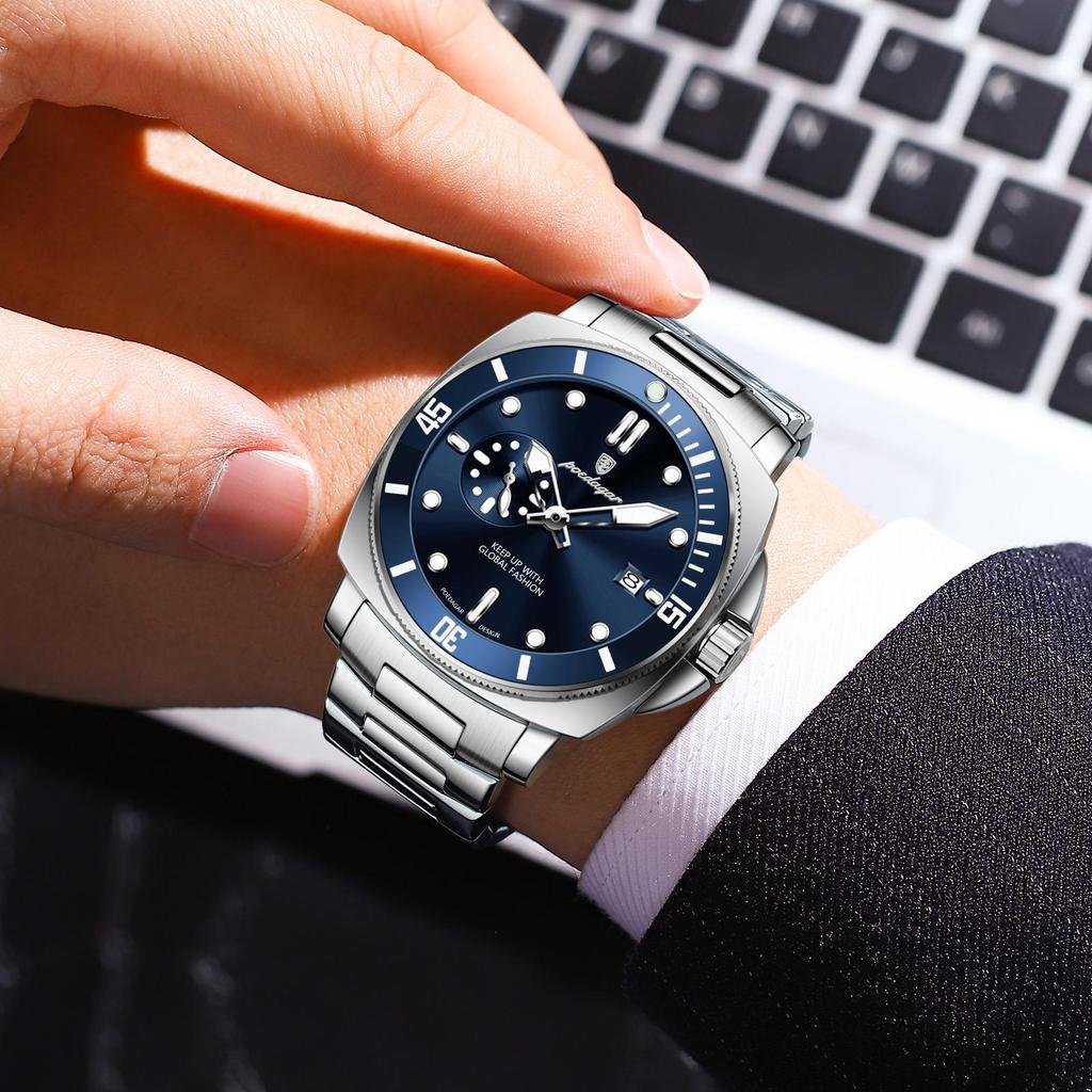 Роскошные Модные Мужские Часы Водонепроницаемые Светящиеся Дата Нержавеющая Сталь Мужские Часы Кварцевые Деловые Мужские Часы Reloj