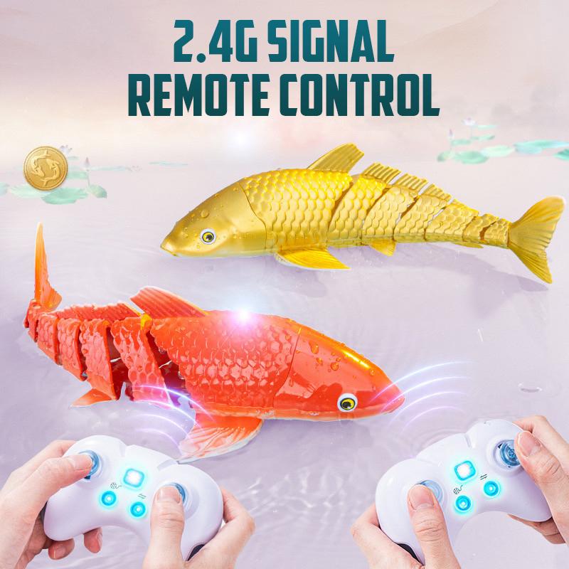 Радиоуправляемая Рыбка 2.4G Имитация Золотой Рыбки Игрушка для Бассейнов Игрушки с Кодированием Умные Игрушки Игрушки для Детей Мальчиков Подарки на День Рождения