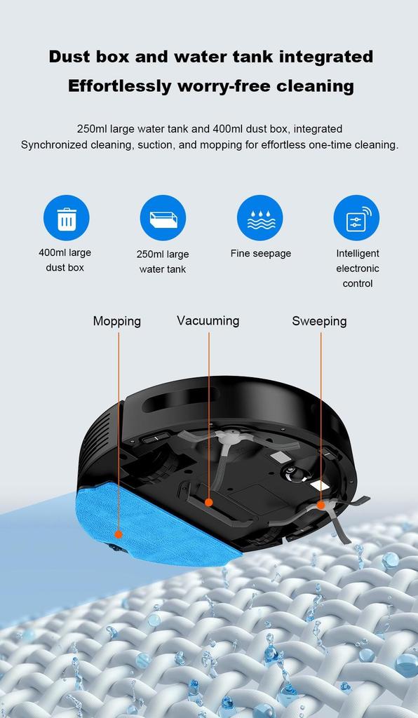 Liectroux N7S-U Robot Vacuum Cleaner and Wet Mop Combo, Smart Mapping, WiFi App, 6000Pa Suction