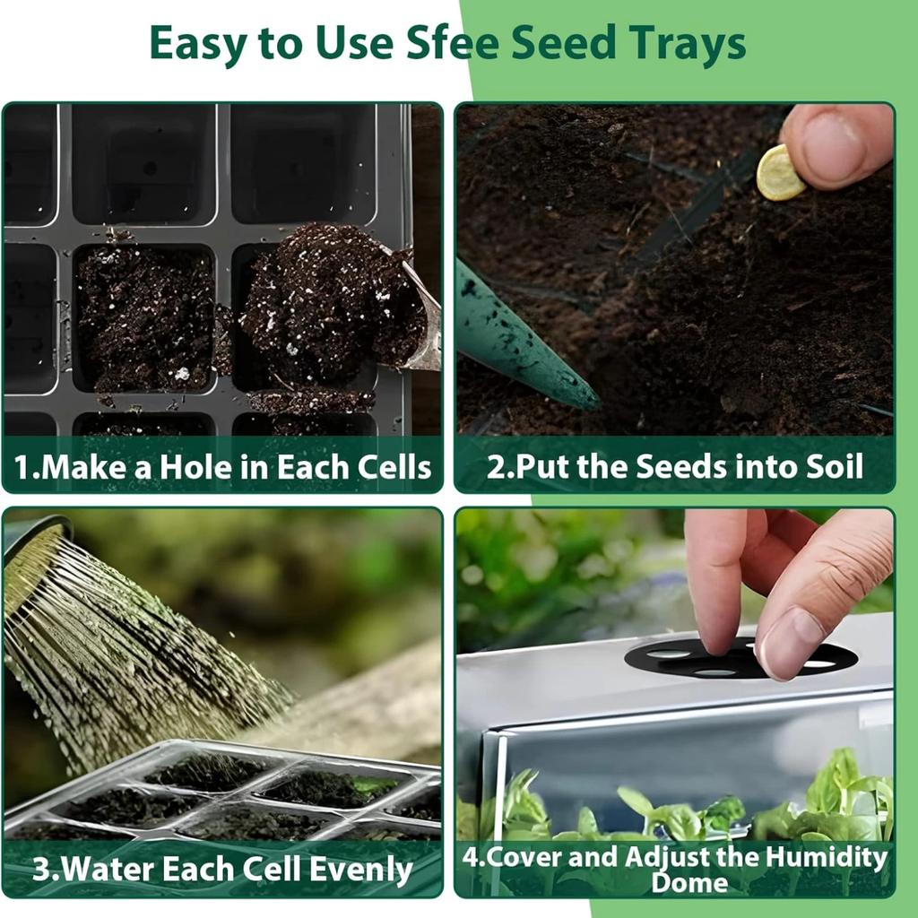 10 шт. лоток для семян с вентиляционным отверстием, 12 сеток, ящик для выращивания и посадки семян, мини-теплица, стартовый набор для растений