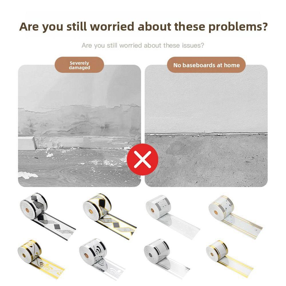 Утолщенная пена Самоклеящийся плинтус Самоклеящийся дизайн ПВХ материал Водонепроницаемый плинтус Съемная функция