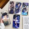 Чехол для телефона Yelan Anime Game Genshin Impact для iPhone 17 Air 16 15 14 13 Pro Max 11 12 Черный силиконовый чехол
