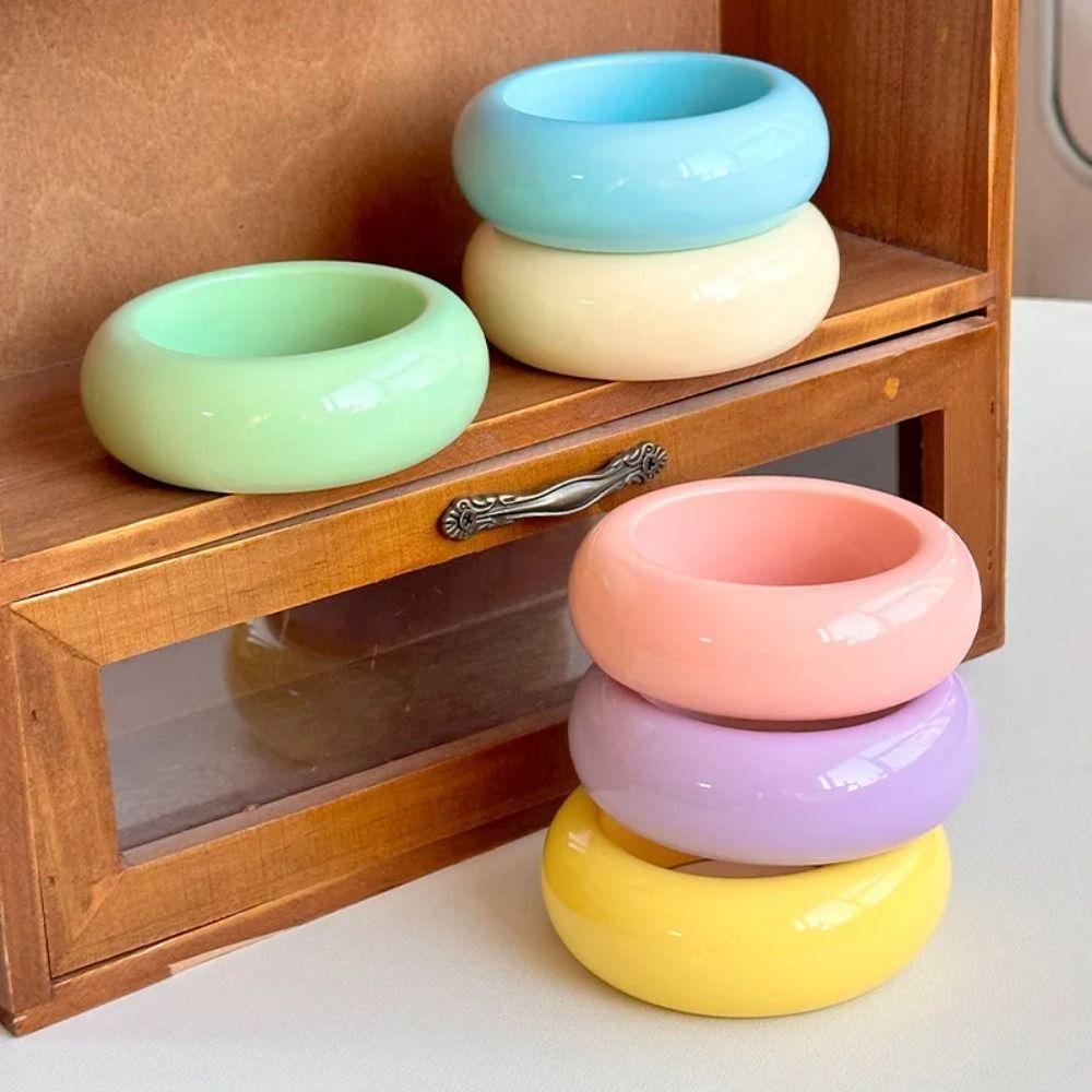 Bohemian Round Wide Bracelet Europe American Style Retro Hand Ring Unique Acrylic Bangle Women