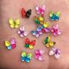 80pcs Mix Resin 10mm Colorful Butterflies Flat Back Rhinestone Appliques DIY Wedding Scrapbook Craft