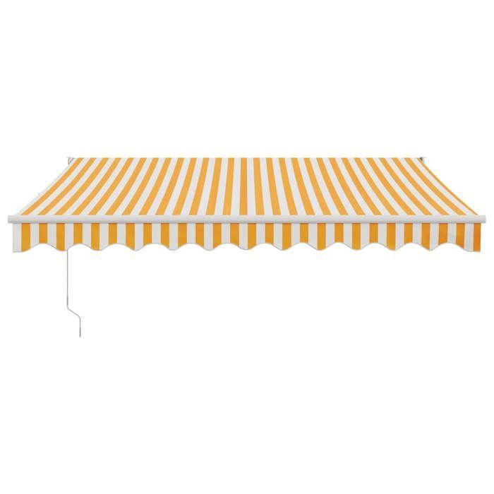 Automatic Retractable Awning Yellow and White - VidaXL - 3.5x2.5 M - UV Protection - Remote Control